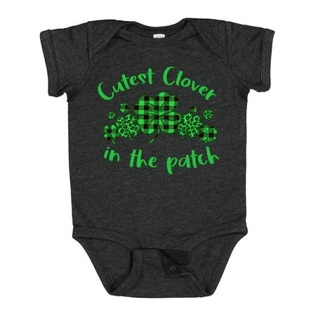 

Inktastic St. Patrick s Day Cutest Clover in the Patch in Plaid Gift Baby Boy or Baby Girl Bodysuit