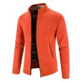 thumbnail image 1 of Suéter grueso de talla grande con forro polar para otoño e invierno para hombre, cárdigan con cuello alto, chaqueta para hombre, 1 of 6