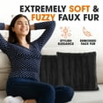 thumbnail image 4 of Cheer Collection Faux Fur Throw Pillows 16" x 16", Set of 2 - Black, 4 of 5
