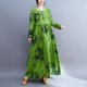 thumbnail image 2 of Vestido suelto de mujer Vintage estampado manga larga cuello redondo cintura alta Casual vestido Romacci  Vestido, 2 of 7