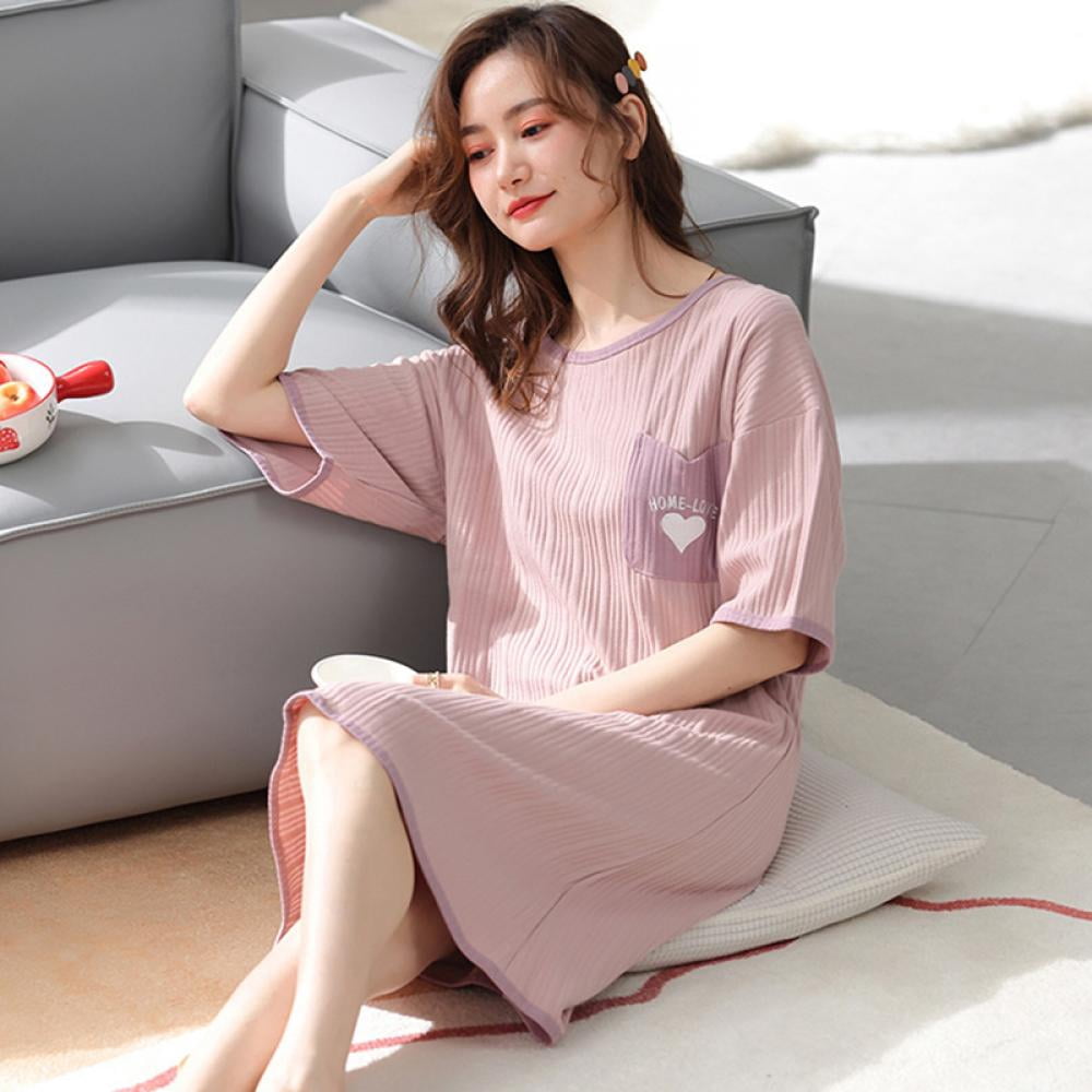 Short Sleeves Nightgowns Ladies 
