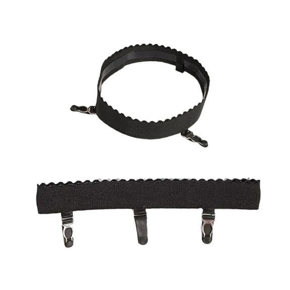 Huhudde Lace Leg Rings Punk Leg Harness Garter Belt Elastic Adjustable Leg Garter Belt Harness Thigh Loop for Thigh High Socks
