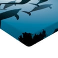 thumbnail image 2 of Ambesonne Underwater Fitted Sheet, Mermaid and Dolphins, Full Size, Blue Black Petrol Blue, 2 of 3