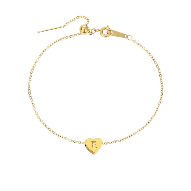Anklet Category Heart Layered Alphabet Chain Gold Anklet for Women – Jewelry for Summer Style Crafted in Finishes