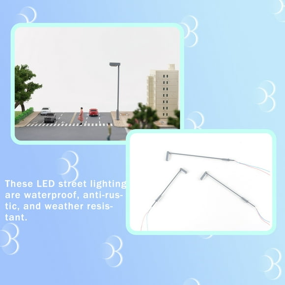 Model Layout Lights Sturdy Train Layout Toys Scale Lamppost Miniatures Decoration Mini Garden Lamps Sand Plate Building (1:87)(White Light)