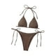 thumbnail image 2 of Conjunto de bikini versátil para mujer, ideal para actividades acuáticas, viajes y spas. Café, 2 of 9