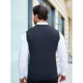 thumbnail image 3 of Coshow Men's Knitted Vest V neck Button Down Sleeveless Vest Casual Chunky Knit Cardigan, 3 of 5