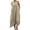 Khaki, variant on Odeerbi Dresses For Women Maxi Dress 2025 Casual Loose Solid Color V Neck Sleeveless Backless Adjustable Lacing Dress Long Dress Burgundy