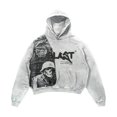 thumbnail image 2 of Sudadera con capucha negra gótica retro Y2k para mujer 2023, sudadera informal con estampado de letras y calaveras, sudadera de gran tamaño, ropa de calle para hombre, 2 of 5