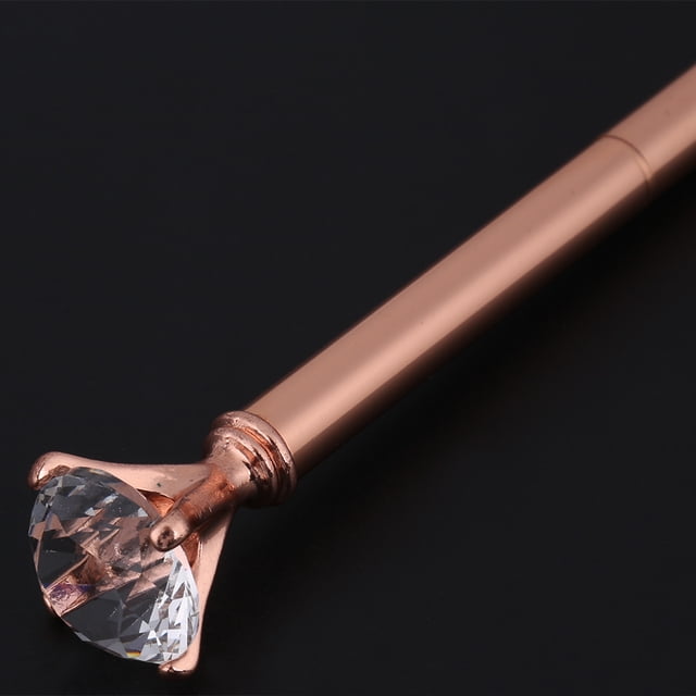 Bolígrafo de metal con decoración de diamantes de imitación, papelería de regalo, suministros de oficina (oro rosa)