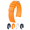 Orange Band / Silver Buckle, variant on Hirsch Pure Premium Caoutchouc Watch Strap - Black - XL - 18mm - Shiny Silver Buckle - Premium Caoutchouc Band