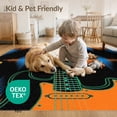 thumbnail image 4 of ODIKA 9'x12' Washable Area Rug Non-Slip, Chair-Friendly Orange Blue Rock Record Vinyl Themed Guitar Music Electric Design with Sound Waves for Dining Room, Basement, Large Office, 4 of 7