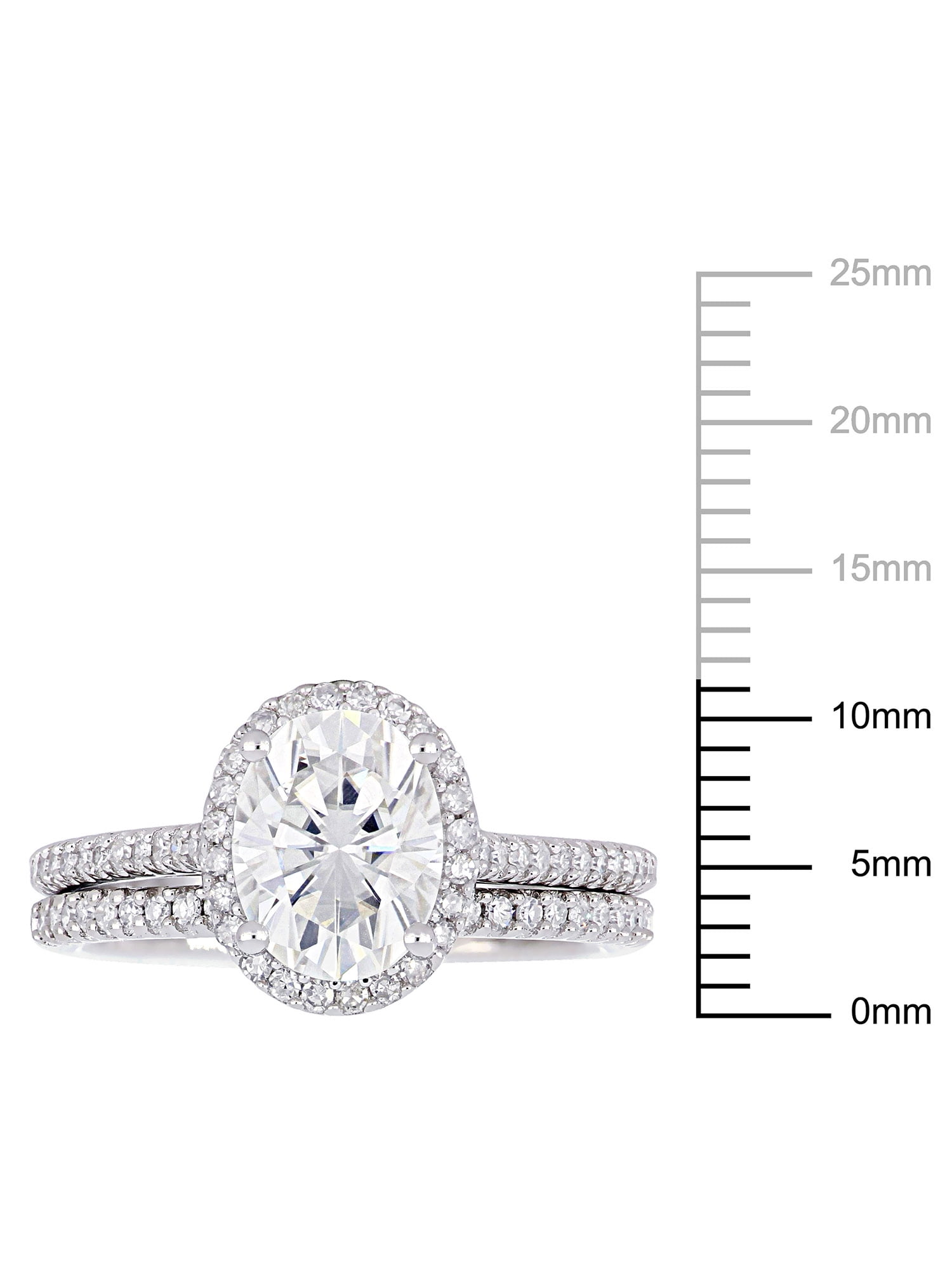 Everly Women's Created Moissanite and Diamond 14k White Gold Bridal Set