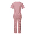 thumbnail image 5 of BiZtdJrK Scrub 2 Piece Outfits for Women Short Sleeve V Neck Scrubs Tops and Pants Sets Stretch Nursing Uniform with Pockets Birthday Gift Pink M, 5 of 8