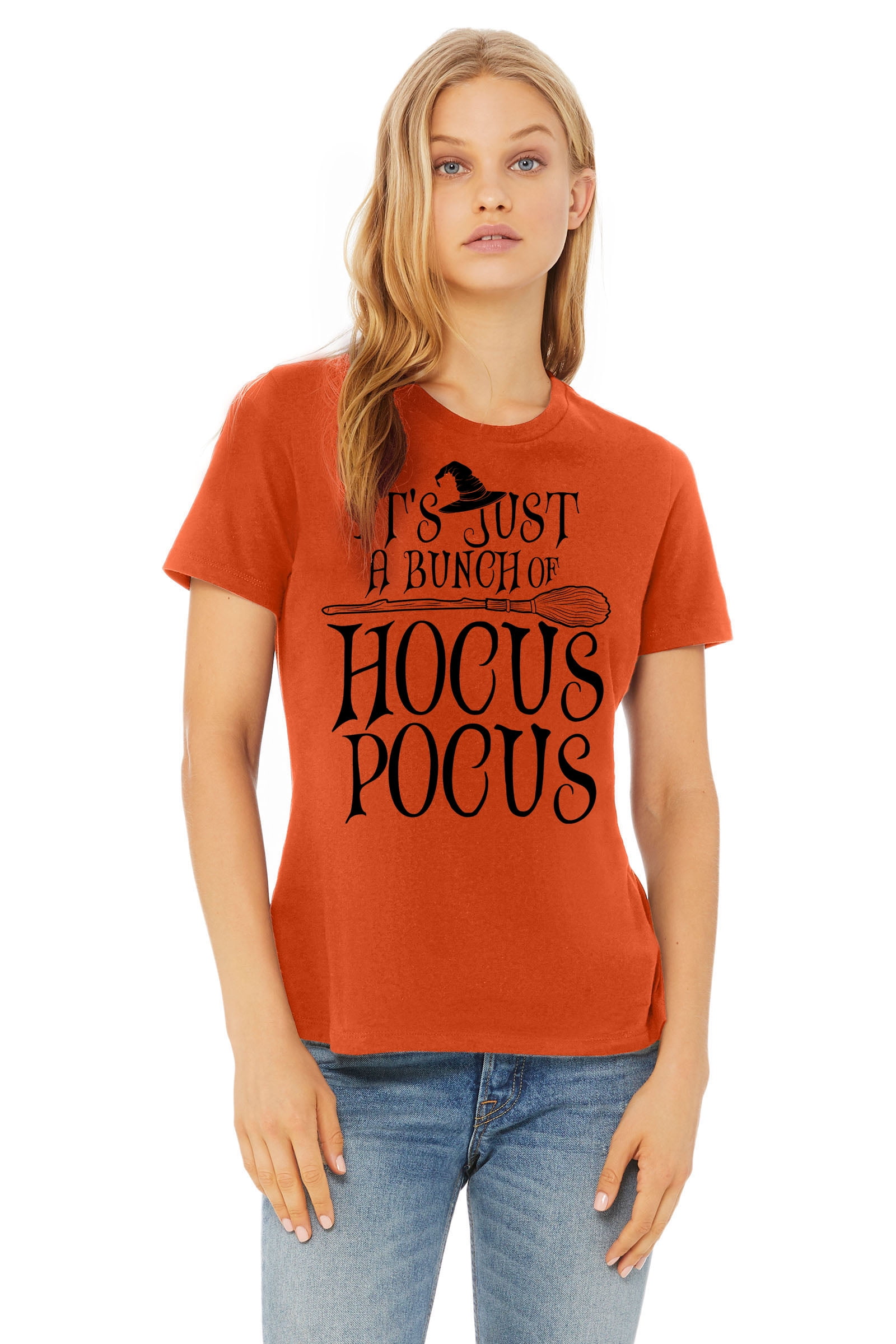 P\u0026B It's Just A Bunch of Hocus Pocus Women's T-shirt, M, Orange | Halloween  Costume Party Cosplay Accessory - Walmart.com
