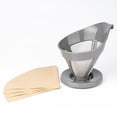 thumbnail image 3 of MesaSe Pour Over Coffee Dripper  Slow Drip Paperless Coffee Filter Fine Mesh Stainless Steel Hand Make Tea Drip Holder For Coffee Powder Gray, 3 of 5