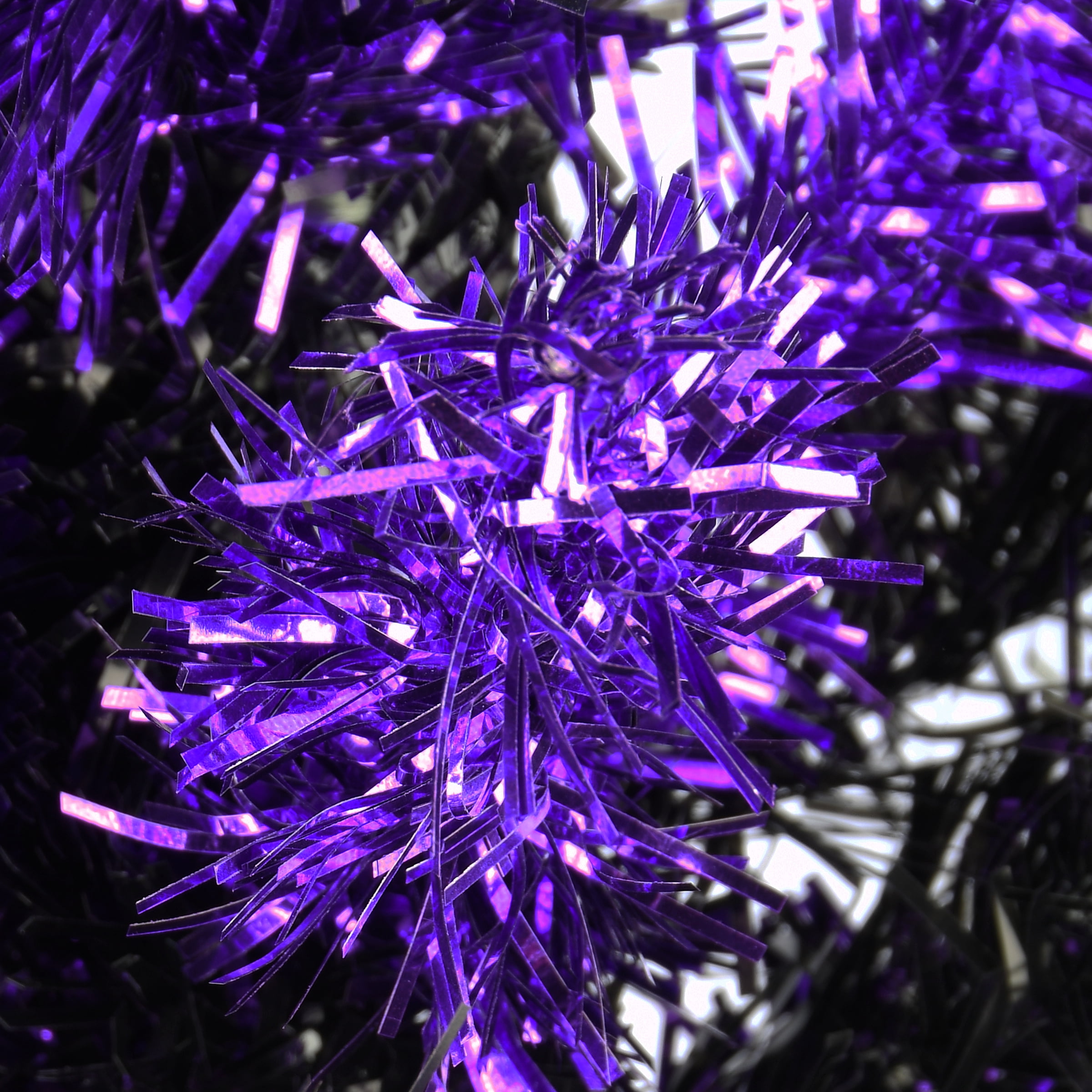 National Tree Company 2 ft. Artificial Halloween Tree, Black and Purple, Tinsel, Unlit, Icludes Stand