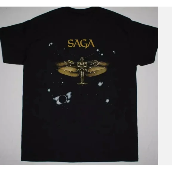 RARE Saga band rock black T-shirt short sleeve All sizes