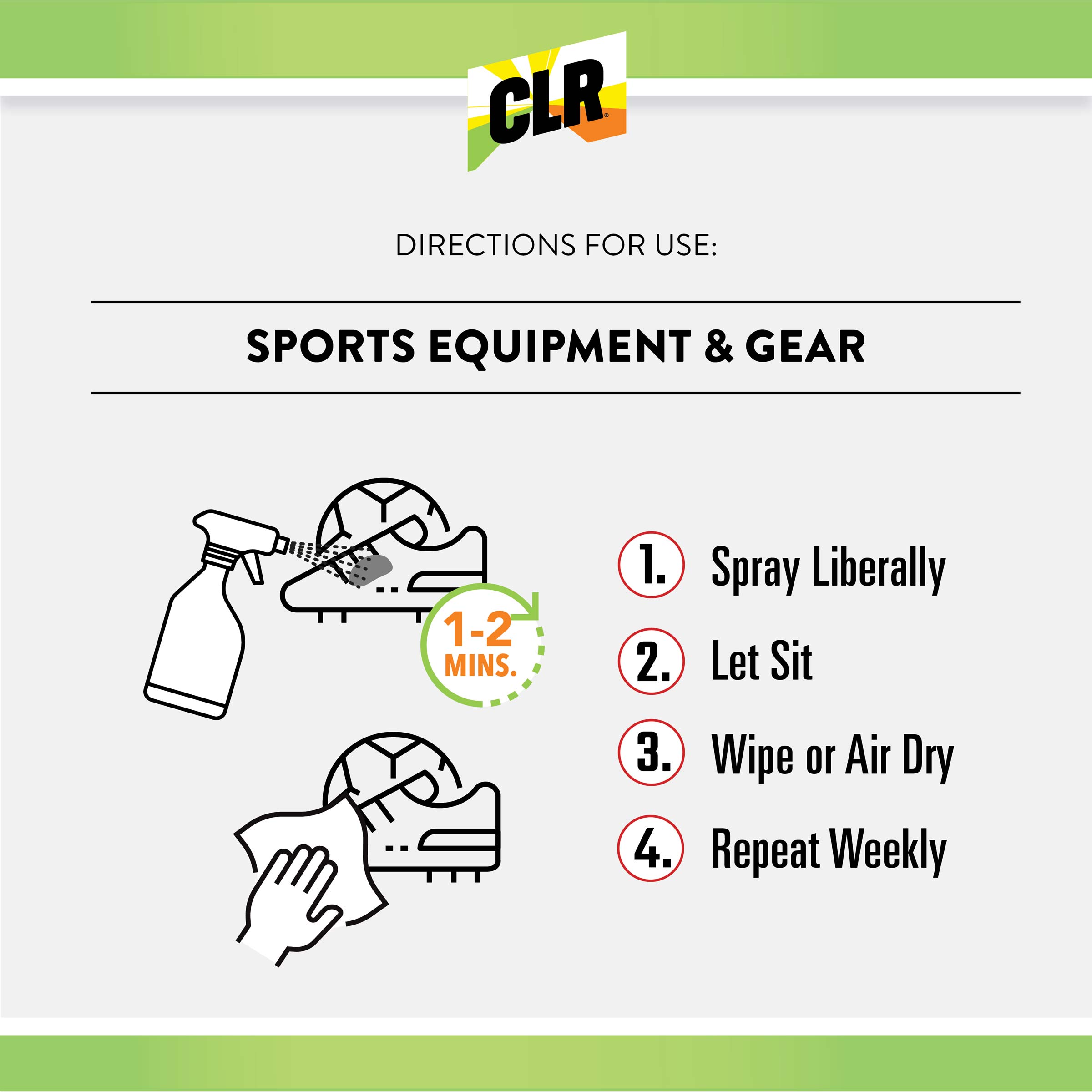CLR Sports Stain Remover, Gentle Laundry Spray for Stains, Odors, and Spots, 22 fl oz