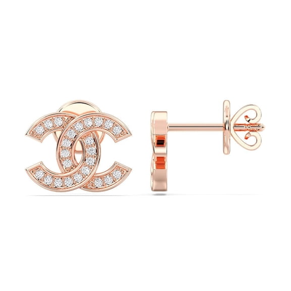 KEEVA JEWELS 0.25 Carat Moissanite X Stud Earring for Women Made in Rose Gold Plated Silver
