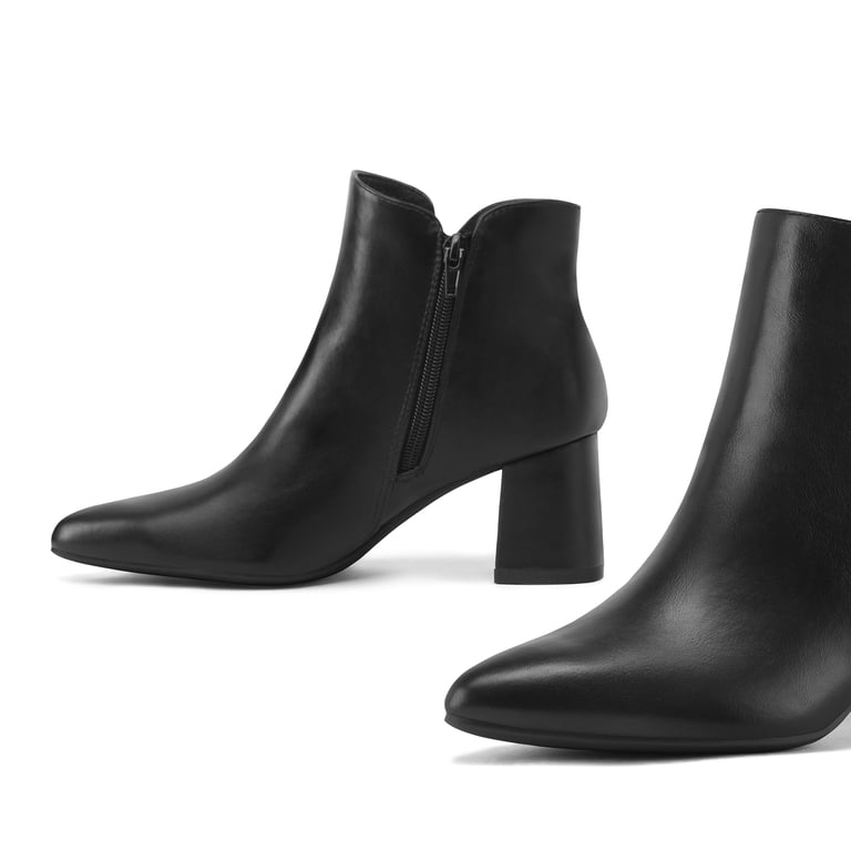 BOCCA Women Women\'s Ankle Boots Pointed Toe Chunky Heel Side Zipper Leather Cutout main image 0