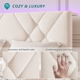 thumbnail image 4 of EnHomee Queen Size Bed Frame with 2 Drawers &  Storage Platform Upholstered Bed Frame Queen with Headboard Queen Bed Frame with LED Lights & Charge Station, No Box Spring Needed, No-Noise, Beige, 4 of 8