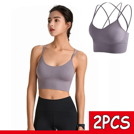 

2PCS Spaghetti Strap Crisscross Bra Low Impact
