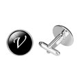 thumbnail image 2 of Glass Cuff-Link Sleeve Button Round English Letter Sleeve Button All-Match Decorative Collar Sleeves Button for Man (V L, 2 of 8
