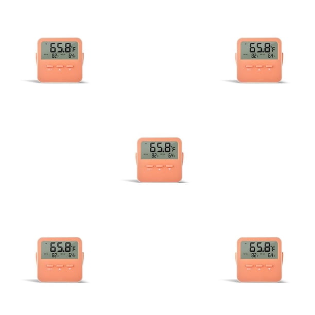 Cateissary Termómetro -50-70 ℃ ℃/℉ Sensor de higrómetro electrónico Medidor de temperatura y humedad portátil con Hogar Naranja Type2 NO2