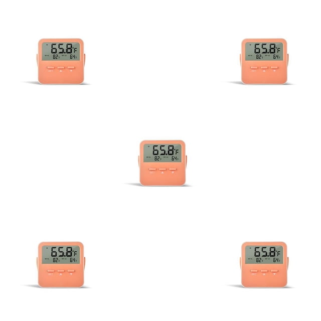 Yuarrent Termómetro Higrómetro interior digital Sensor Estación meteorológica Medidor de humedad de temperatura con batería con soporte Type2 NO2