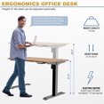 thumbnail image 4 of Sobaniilo 63" x 24" Home Office Electric Height Adjustable Standing Desk with Memory Control, Black Frame + Maple Top, 4 of 8