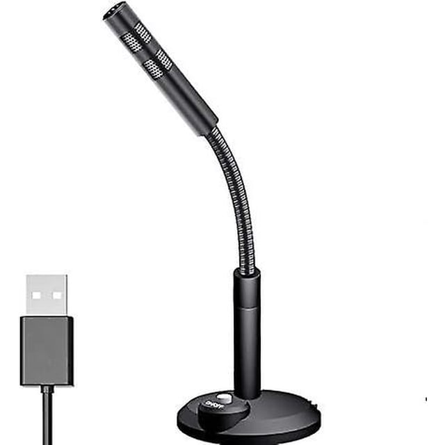 USB Computer Microphone, USB PC Mute Button with LED Indicator Plug & Play Mac / Windows Compatible