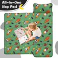 thumbnail image 4 of Football and Hockeyball Green Pattern Teens Toddler Nap Mat with Pillow, Sleeping Mat Bag for Preschool Daycare 59"x22", 4 of 6