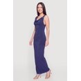 thumbnail image 2 of Women's Metallic Detail Cowl Neck Side Ruched Maxi Dress, 2 of 3