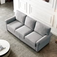 thumbnail image 4 of Grey Linen Upholstery Couch - High - Density Elastic Sponges - Movie Watching Room - Enhanced Comfort, 4 of 6