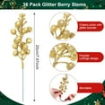 thumbnail image 2 of 36 Pcs Christmas Glittered Berries Stems 7.9 Inch Artificial Berries Sprays Branches Floral Pick for Christmas Tree Ornament, DIY Xmas Wreath, Crafts, Home Decor, 2 of 7