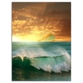 thumbnail image 2 of Vague Blanche Orageuse dans la Mer Bleue - Impression sur Toile de Plage Moderne, 2 of 3