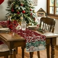 thumbnail image 4 of Vintage Snowman Squirrel Table Runner 18x72in Non-Slip Cotton Linen Table Runners, Red Black Plaid Dresser Scarves TableRunner for Dinner Kitchen Dining Wedding Party, 4 of 9