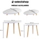 thumbnail image 2 of Set de 2 Mesas Minimalistas Ovaladas Mesa Auxiliar Lateral Mesita Moderna Minimalista para Sala De Estar Dormitorio Balcón Mesa de Centro Mesita De Noche Grande (Blanca), 2 of 5