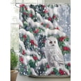 thumbnail image 3 of Christmas Owl Waterproof Fabric Shower Curtain, Xmas Berry Botanical Snowflake Shower Curtain for Bathroom Curtains Bathtubs Hotel Washable Shower Curtains with 12 Hooks Standard 60x72, 3 of 6
