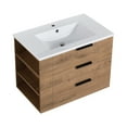thumbnail image 7 of 30 Inch Bathroom Vanity - Wall Mounted, Imitative Oak Tone, 3 Drawers, Resin Sink, Handle, Soft Closing, Adjustable Side Shelf For Enhancement 30" Beaming, , Beaming Space, 7 of 7