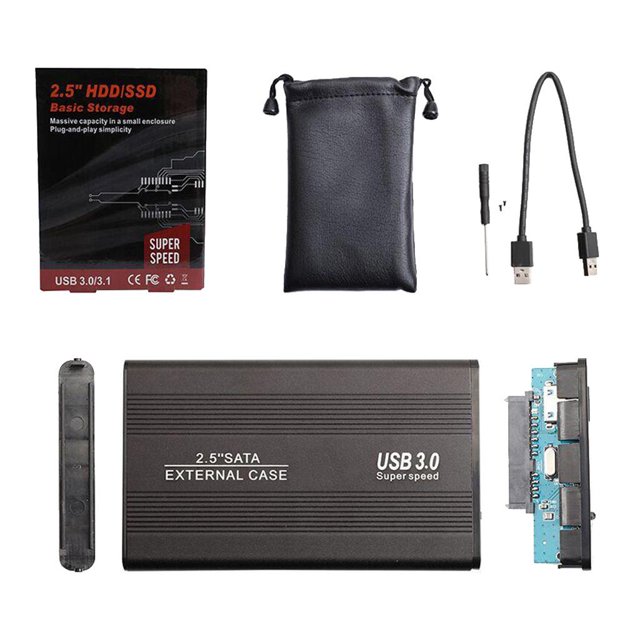 USB3.0 2.5 '' HDD SSD Enclosure Disco Duro Móvil Para Computadora Portátil Nuevo - Negro Sunnimix Disco Duro Portátil