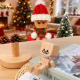 thumbnail image 3 of Shaking Wooden Man Figurine, Shaking Feet Woodens Doll with 12PCS Magnetic Expressions, Handmade Shaking Feet Wooden Car Dashboard Decorations, Creative Wood Desktop Decor(Mixed, 2 Set), 3 of 7