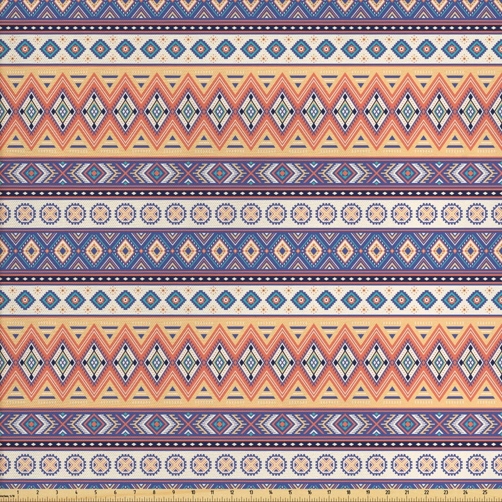 Aztec Sofa Upholstery Fabric by the Yard, Repetitive Mexican Inspired