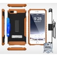 thumbnail image 2 of BLACK/BROWN TRI-SHIELD RUGGED CASE with KICKSTAND and CREDIT CARD WALLET SLOT + BELT CLIP HOLSTER + LANYARD STRAP FOR APPLE iPHONE 7/8 PLUS +, 2 of 6