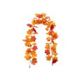 thumbnail image 2 of Guirnalda de hojas de arce para Halloween de 172 cm | Enredadera colgante de ratán de plástico multicolor | Decoración para Acción de Gracias y Navidad | Decoración para fiestas con chimenea | 1, 2 of 7