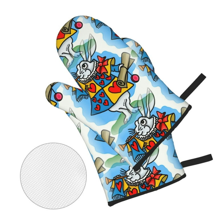 Cute Cartoon Design Oven Mitts Heat Resistant Cooking Gloves