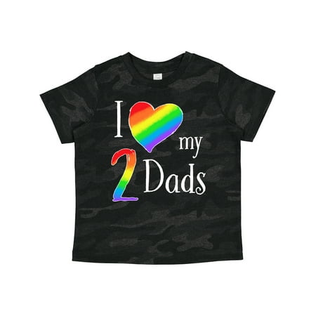 

Inktastic I Love My Two Dads- Pride Rainbow Heart Gift Toddler Boy or Toddler Girl T-Shirt