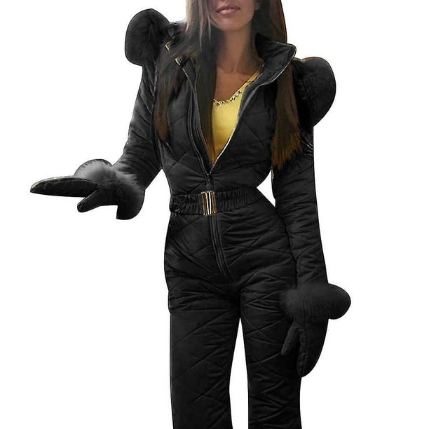 Traje de nieve cálido de invierno para mujer, pantalones deportivos al aire libre, traje de esquí, mono impermeable