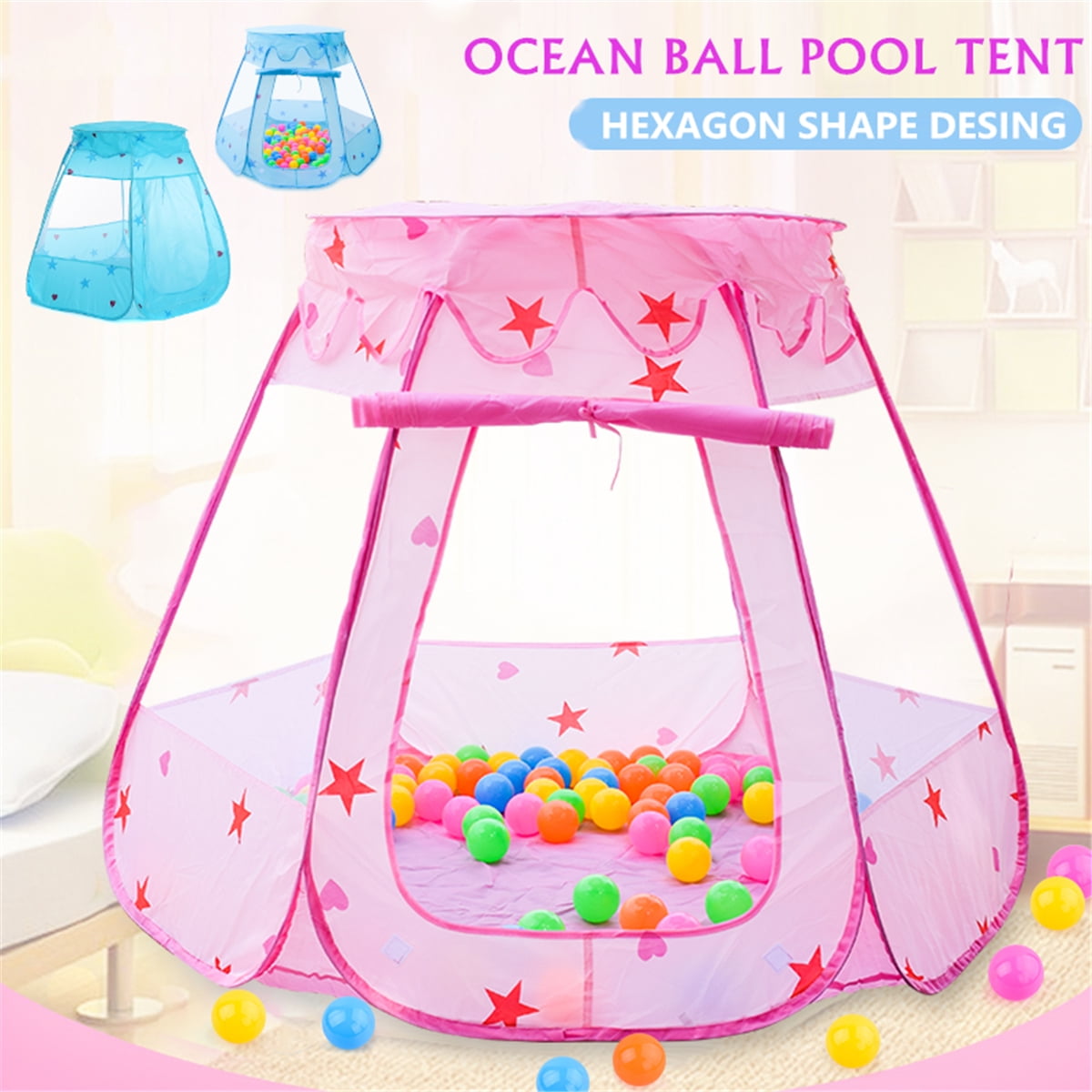 KUDOSALE Kids Play Tent Portable Folding Princess Ball Pit Tent Popup